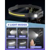 LED Head Torch Rechargeable, 1200LM 90°Adjustable Spotlight & 230°COB Super