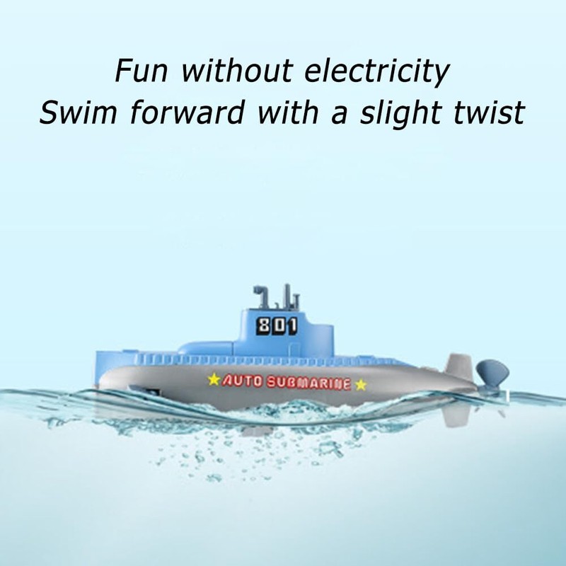 Clockwork Submarine Mini Warship Wind Up Sprinkler Bathtub Shower Toys
