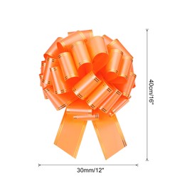 sourcing map 12 Inch Giant Large Pull Bow Big Metallic Car Bows Ribbon with Gold Edge for Wedding Presents Gift Wrapping Christmas, Orange