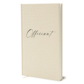 Wedding Officiant Book - Modern Cream Canvas Linen Printed Hardcover Notebook Journal Gift for Pastor Ministers Sermon Wedding Ceremony, 32 Pages, 140gsm Thick Lined Paper, 5.25 x 8.25" (Design 9)