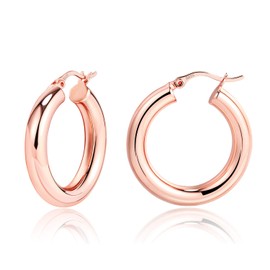 BOUTIQUELOVIN Rose Gold Chunky Hoop Earrings for Women, Lightweiht Hypoallergenic Thick Hoop Earrings