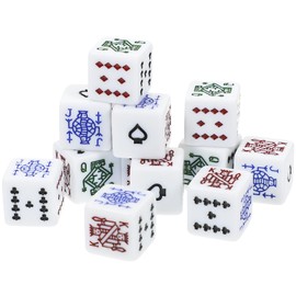ibasenice Poker Dice 16 mm 6-Sided Poker Dice 12 Game Dice for Poker Games and Card Games