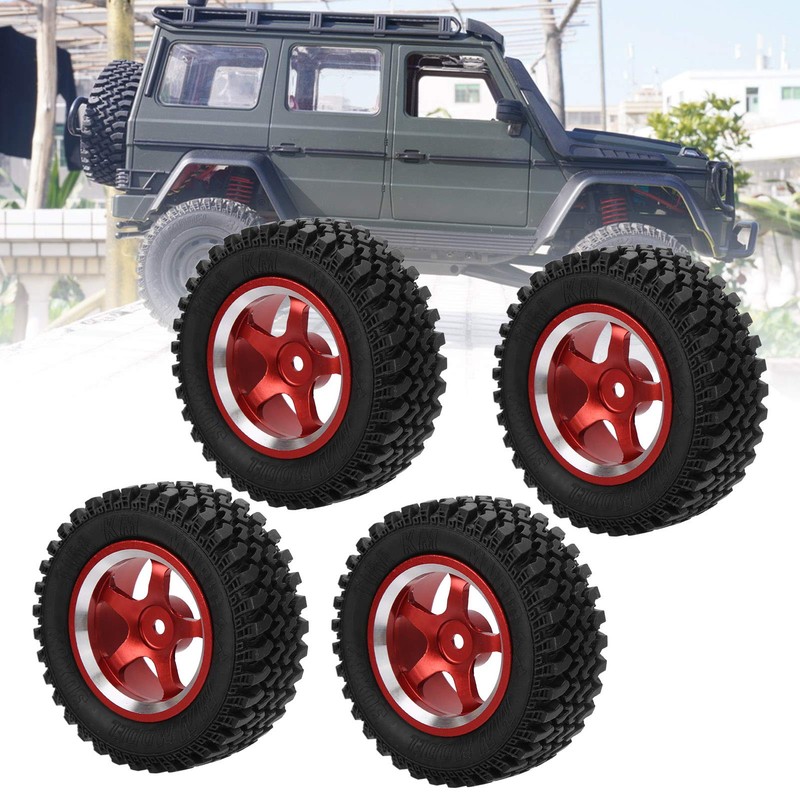 MN86 1/12 CarRed Aluminum Wheel Hub Rubber Tire RC Parts