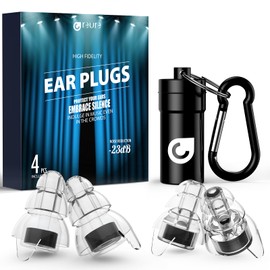 Reure High Fidelity Concert Ear Plugs, Noise Cancelling Silicone Ear Plugs 2 Pairs Great for Concerts Loud Music, Musicians, Motorcycles, Airplanes, Raves, Hearing Protection -23 dB