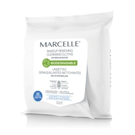 Marcelle Biodegradable and Recyclable Ultra Gentle Makeup Removing Cloths, 25 Wipes