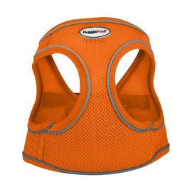 HugglePets Air Mesh Step In Dog Harness - Orange (Medium - 44-52cm) Strong & Secure Lightweight & Breathable Harness for Small Dogs with Reflective Lining.