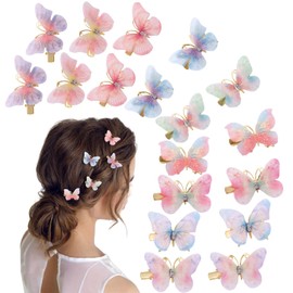 18Pcs Butterfly Clips Small Hair Clips with Rhinestones for Teens Women Y2K Glitter Hold Hair Jaw Clips Butterfly Clips Cute Hair Clips Headwear Gifts for Wedding Back School Hair Accessory