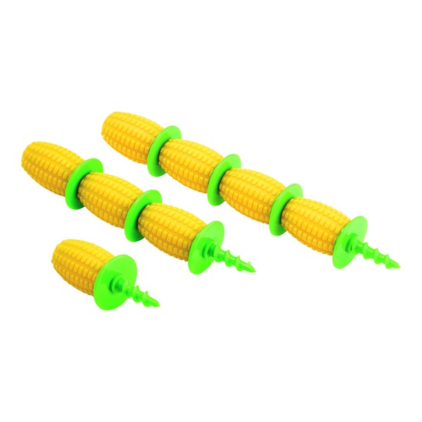 Kuhn Rikon 21400 8 Piece Corn Holder Set, Yellow/Green, Plastic,