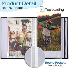 6 Pcs Small Photo Album 4 x 6, Linen Cover with Front Window Each Small scrapbook Album Holds 52 Photos Small Book Photo Album for Family Wedding Anniversary Baby Vacation(Black, Gray, Blue)