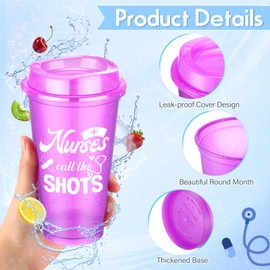 40 Pcs Nurse Appreciation Gifts Bulk 16oz Reusable Plastic Cups with Lids Thank You Tumbler for Nurse Week Practitioner Graduation Birthday(Multicolor,Cute)