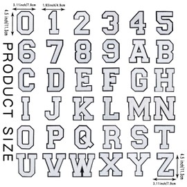 Guokuai 3Pcs Chenille Numbers Patches Iron Sew on Varsity Size 4.5" Embroidered Patch for Clothing Hat Shirt Bag Dress Jeans DIY Accessories (Black Edge,0)