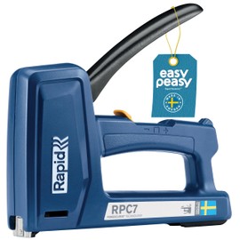 Rapid RPC7 7-in-1 Hand Stapler - for Upholstering, Cable Attaching, Stapling Wood - Compatible with Fine and Flat Wire Clips, Nails, Cable Clips - Less Force - Made in Sweden