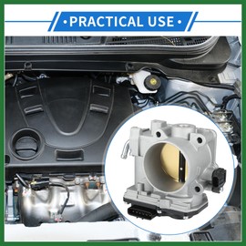 Motoforti Throttle Body Assembly Compatible for Honda Accord 3.0L V6 - Gas 2003-2004, 65mm Aluminum Alloy Silver Tone Engine Throttle Body Actuator Long-lasting