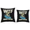 WTF Where's the Fish, Funny Fishing Throw Pillow