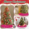 WUPIOS Hot Pink Christmas Tree Skirt Large Xmas Tree Skirt