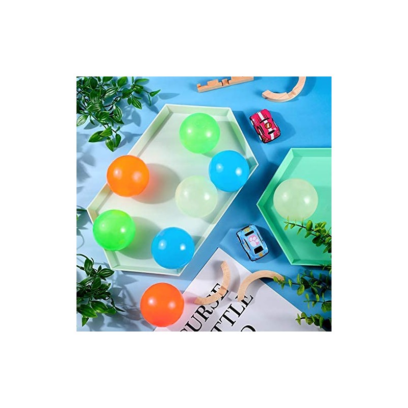 Skylety 8 Pieces Glow in The Dark Sticky Balls Elevated