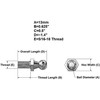 SHLPDFM 4 x Ball Pins for Gas Lift Tailgate Shock