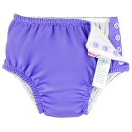 HECCEI Reusable Swim Nappy for Babies, Skin-Friendly with Adjustable Waistband, Swim Nappy Baby (Purple, L)