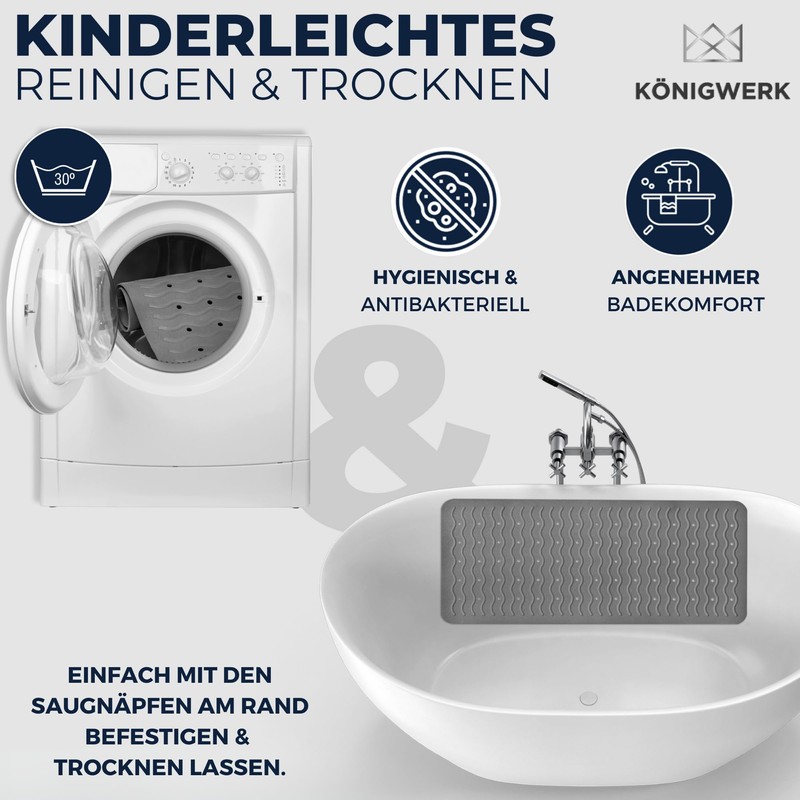 Königwerk Non-Slip Bath Mat - 100% BPA Free [80 x