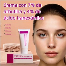 Crema Facial con 7% Arbutina + 4% Ácido Tranexámico – Hidratante Ligera para Manchas, Pecas, Imperfecciones y Tono de Piel Desigual – Ayuda a Mejorar la Luminosidad