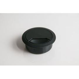 Cable Box Round Black Diameter 60 mm Plastic for Table Tops, Cable Feed-Through