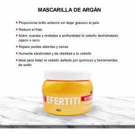 Mascarilla Hidratante de Argán para Cabello Nefertiti 350g – Reparación y Nutrición Profunda