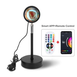 MEKOTRIN Sun Lamp Projector with APP Remote Control - USB Powered Sunset Projection Floor Light for Live Streaming, Bedroom Decoration, Parties(RGB for Tuya APP and Remote Control Straight Pipe)