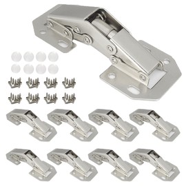 REDYA 8-Pack Hidden Hinges for Cabinet Doors Frameless Cabinet Hinges 4" Concealed Cabinet Hinges Surface Mount Hinges