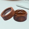Wooden Wedding Ring Box | Round Ring Bearer Case,Elegant Ring