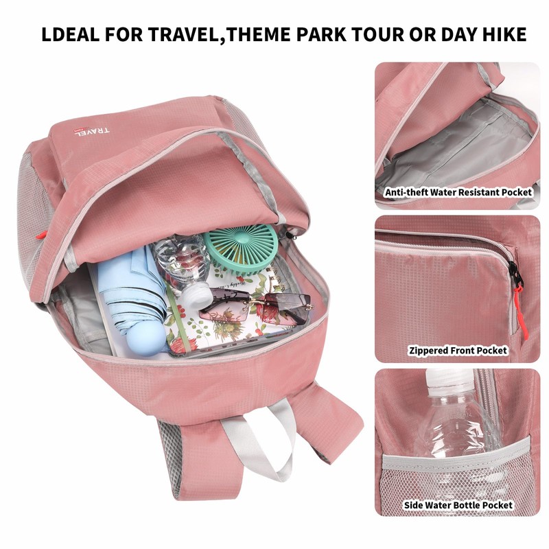 20-35L Lightweight Foldable Backpack, Student Backpack, Small Rucksack Water Resistant