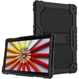 SOATUTO Case for Sky PAD 10 10.1 inch Tablet, Protective Cover with Kickstand Built in Shoulder Strap Kids Case with Screen Protector for Sky PAD 10 10.1" Tablet (Black/Black/2 PCS)