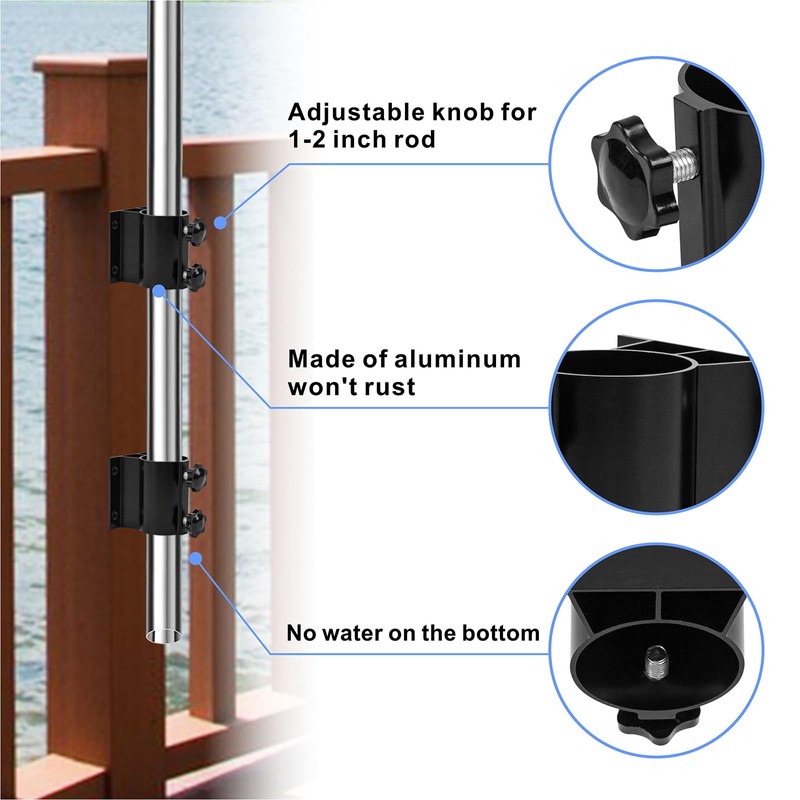 2pcs Patio Umbrella Holders, Outdoor Umbrella Base, Adjustable Metal Umbrella