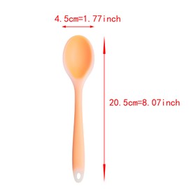Lilaly 4 Pcs Silicone Spoon Cucharas De Silicona, Para Cocina Mixing Spoons, Cookware Silicone Cooking Spoons Suitable for Cooking Stirring Mixing Tools, (Transparent Red, Orange, Purple, Green)