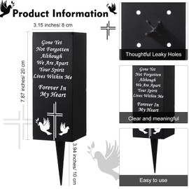 Geosar Cemetery Vases with Spikes Grave Vases for Cemetery Metal Funeral Flower Holder in Loving Memory Sign Memorial Gifts for Loss of Loved One Grave Marker Decoration(Forever In My Heart)