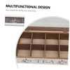Baluue Solid Wood Storage Box Multi Compartment Wooden Desktop Organizer