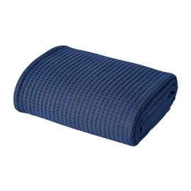 Modern Threads 100% Cotton Waffle Thermal Blanket, Navy, King/California King