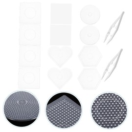 TEHAUX 1set Large Fuse Beads Boards Pegboards Shapes for Creative Crafting Projects and Educational Fun for Boys and Girls and Adults