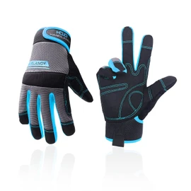 HANDLANDY Work Gloves Mens & Women, Utility Safety Mechanic Working Gloves Touch Screen, Flexible Breathable Yard Work Gloves (L, Black)