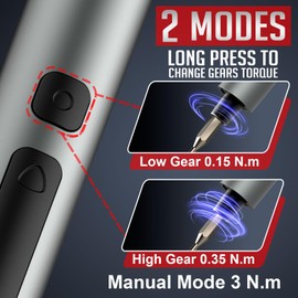 Mini Electric Screwdriver Set, 3.7V Cordless Screwdriver Set USB-C,71 S2 Preicison Bits,2 Torque Settings,Led, Magnetic Power Screwdriver Repair Tool Kit for PC RC Elect