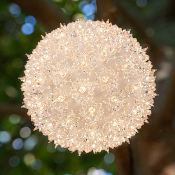 Wintergreen Lighting 10 Inch Clear Starlight Sphere, 150 Lights, Indoor-Outdoor