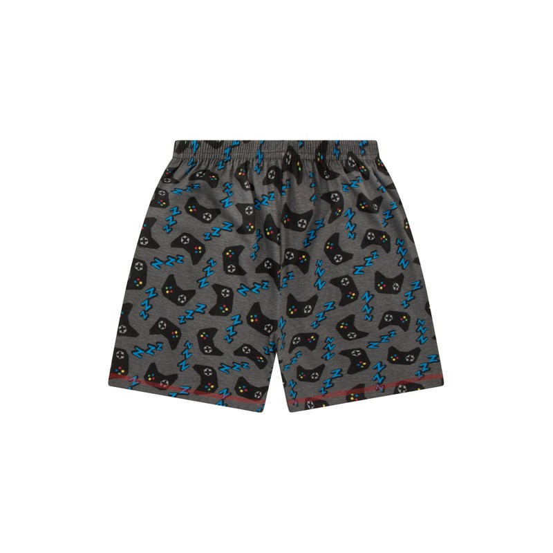 ThePyjamaFactory Boys Short Gamer Pyjamas 9 to 15 Years Black
