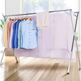 Portable Foldable Clothes Drying Rack 2.4m Aluminum Alloy Standing Indoor Outdoor Use Space Saving Laundry Hangercolor: Silver Color