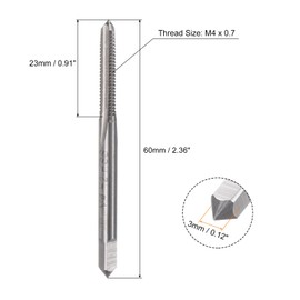 uxcell 2pcs Metric Hand Tap Set, M4 x 0.7 Taper/Plug Thread Screw Taps, High Speed Steel Hand Threading Tapping Tool Kit