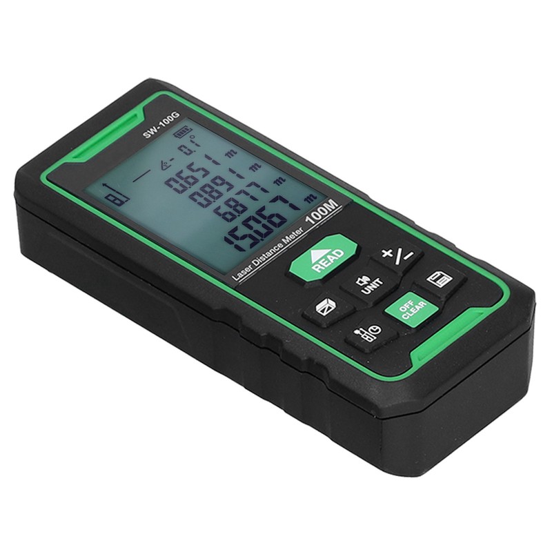 SW‑100G Green Light Rangefinder Handheld Universal Distance Meter for Indoor