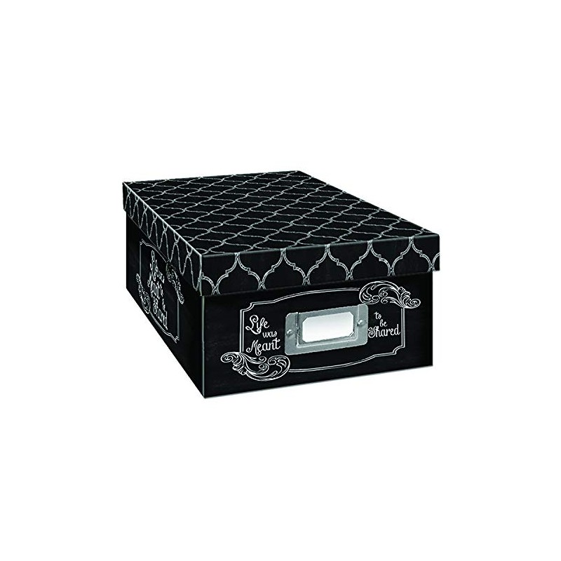 Pioneer Photo Albums Black & White Photo Storage Box, Chalkboad