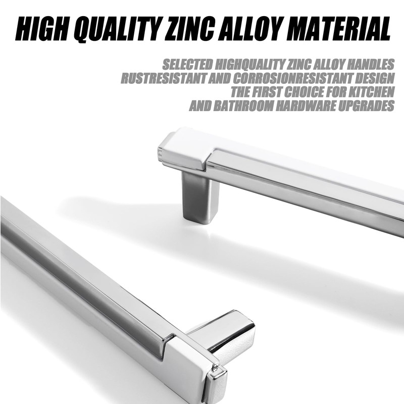 Kcmwsy 5 Pack White and Silver Cabinet Pulls Kitchen Cabinets