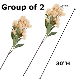 Factory Direct Craft Group of 2 Beige Artificial Thistle Sprays for Summer Arrangements and Fall Displays - (30" H)