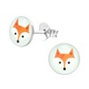 Monkimau Girls' Fox Stud Earrings 925 Sterling Silver, Sterling Silver