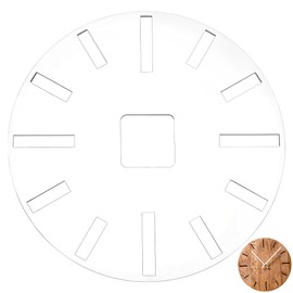 BENECREAT Clock Router Templates, 30cm Acrylic Router Inlay Template, Circle Clock Face with Clock Dials for Woodworking, DIY Clock Board, 6mm Thick