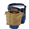 Leather and Canvas Bushcraft Bag Collapsible Waxed Canvas Foraging Pouch